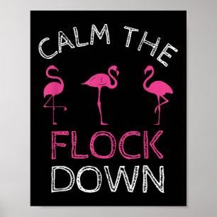Affiche Calme Le Flock Down Flamant rose Rose Cadeau Été