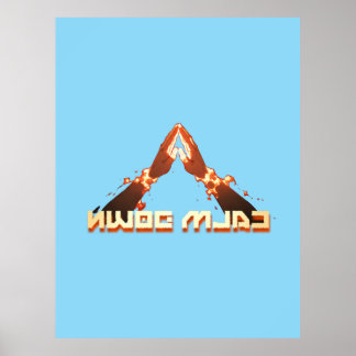 Affiche Calme-Toi ! Typographie inverse de l'image miroir