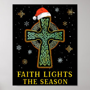 Affiche Calotte de Noël de la foi chrétienne croix celtiqu
