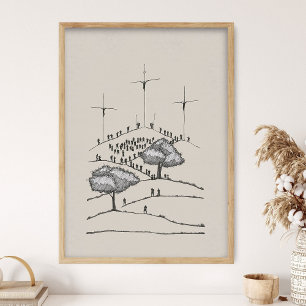 Affiche Calvaire, Vieille Croix Rugueuse, Crucifixion, Art
