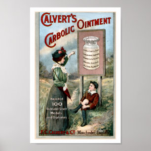 Affiche Calvertis Oinment Carbolique Publicité Vintage