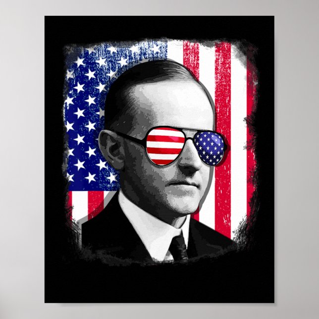 Affiche Calvin Coolidge Drapeau américain 4 juillet  (Devant)