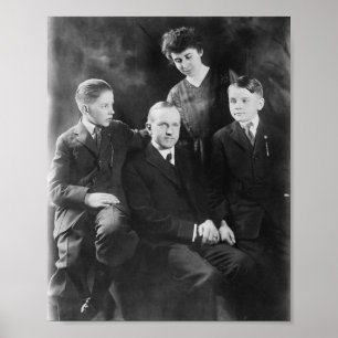 Affiche Calvin Coolidge et famille