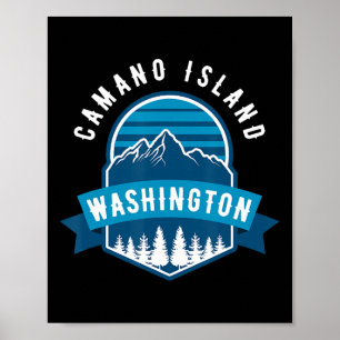 Affiche Camano Island Wa Forêt Montagnes Randonnée Escalad