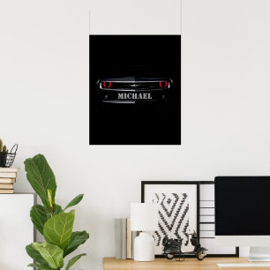 Affiche Camaro Chevy noir Cool personnalisé Votre nom