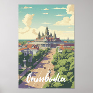 Affiche Cambodge célèbre Travel Place