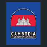 Affiche Cambodge - Emblème Distorsion Vintage<br><div class="desc">emblème en détresse du Cambodge arborant le drapeau et les armoiries.</div>