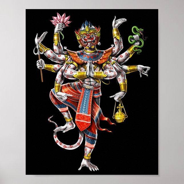 Affiche Cambodgien Khmer Hanuman Reamker Danse traditionne (Devant)