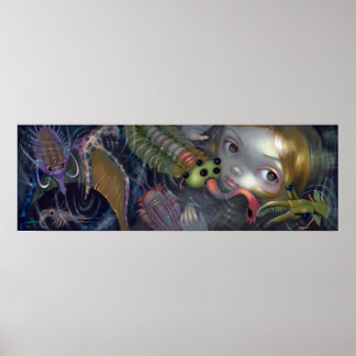 Affiche Cambrian Mermaid ART IMPRIMER pop surréalisme imag