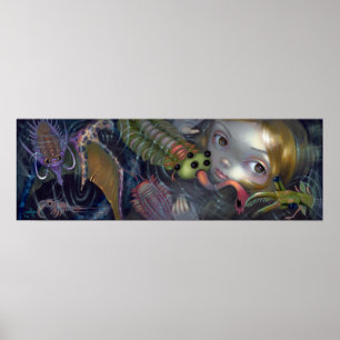 Affiche Cambrian Mermaid ART PRINT pop surrealism fantasy