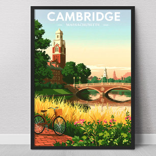 Affiche Cambridge Massachusetts vintage