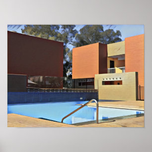 Affiche Camel en bord de piscine no 1 Art Imprimer