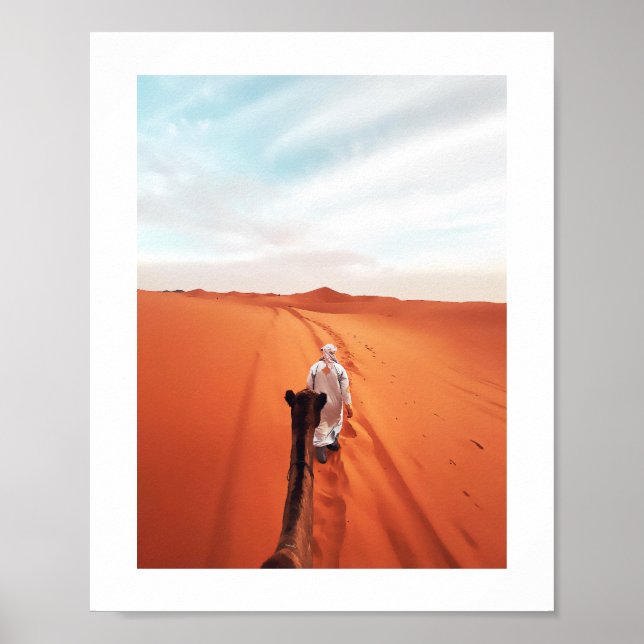 Affiche Camel riding in the sahara desert Morocco (Devant)