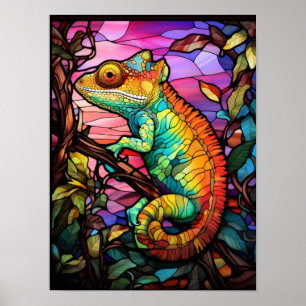 Affiche Caméléon Arc-en-ciel