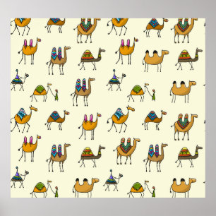 Affiche Camels Caravan Motif décoratif sans couture