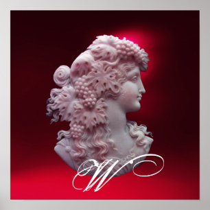 AFFICHE CAMEO ANTIQUE, DAME AVEC MONOGRAMME DE PÂTES