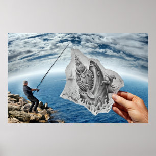 Affiche Caméra Crayon Vs - Requin