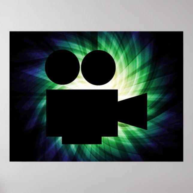 Affiche Caméra de cinéma cool; film vidéo (Devant)