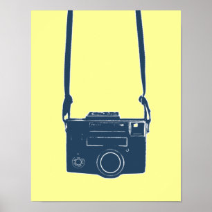 Affiche Caméra de film Blue Retro