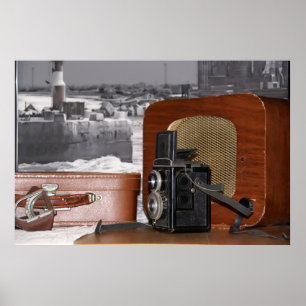 Affiche Caméra-enregistreur analogique vintage