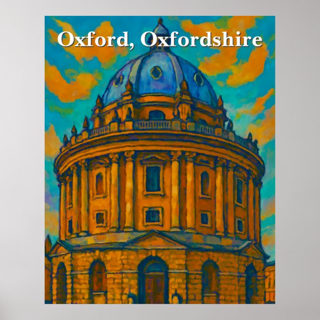 Affiche Caméra Radcliffe à Oxford Gouache Peinture (Devant)