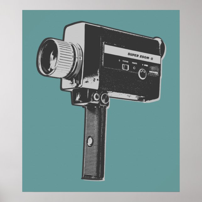 Affiche Caméra vidéo Pop Art Super 8 (Devant)