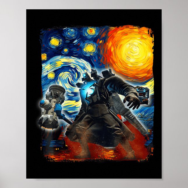 Affiche Cameraman jeu vidéo Graphisme Gamer Mème Jeu (Devant)