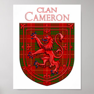 Affiche Cameron Tartan Scottish Plaid Lion Rampant