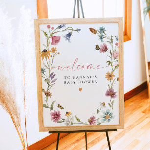 Affiche CAMILLA Boho Fleur sauvage Baby shower fille Bienv