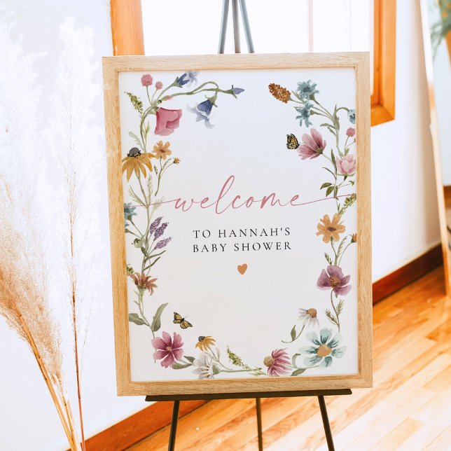 Affiche CAMILLA Boho Fleur sauvage Baby shower fille Bienv (Créateur téléchargé)