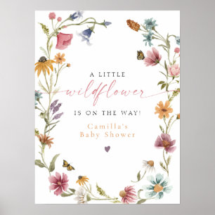 Affiche CAMILLA Petit Baby shower Fleur sauvage Bienvenue