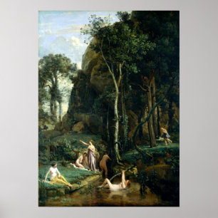 Affiche Camille Corot Diana et Actaeon