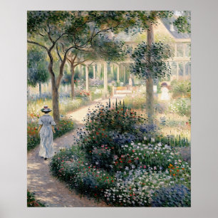 Affiche Camille Monet dans le jardin à Argenteuil
