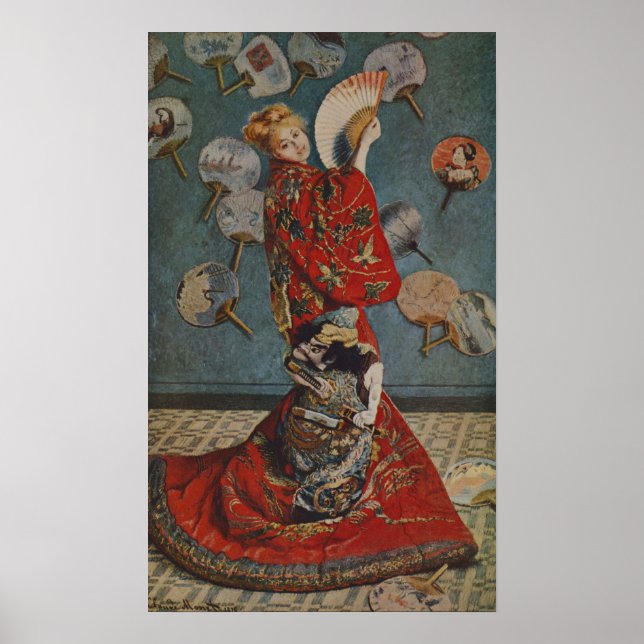 Affiche Camille Monet en costume japonais par Claude Monet (Devant)