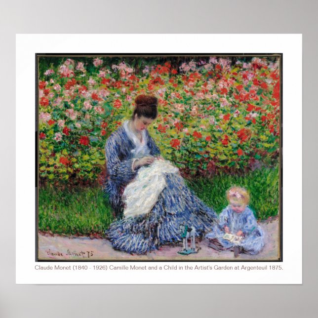 Affiche Camille Monet et un enfant 1875 Art (Devant)