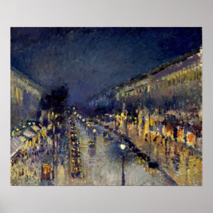 Affiche Camille Pissarro - Boulevard Montmartre en nuit