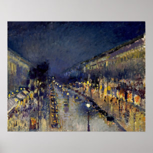 Affiche Camille Pissarro - Boulevard Montmartre la nuit