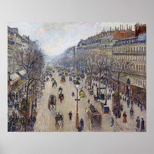 Affiche Camille Pissarro - Boulevard Montmartre, matin (Devant)