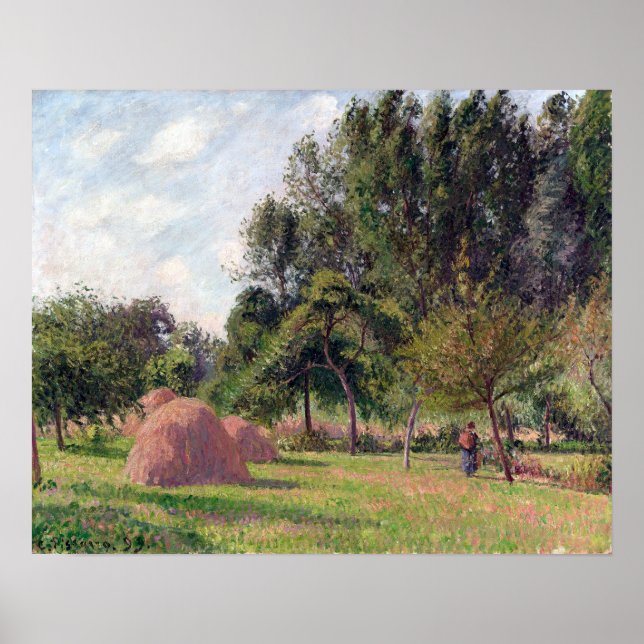 Affiche Camille Pissarro Haystacks, Matin, Éragny (Devant)