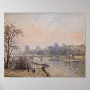 Affiche Camille Pissarro - La Seine et le Louvre
