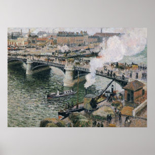 Affiche Camille Pissarro Pont Boieldieu à Rouen Peinture