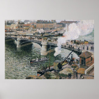 Affiche Camille Pissarro Pont Boieldieu à Rouen Peinture
