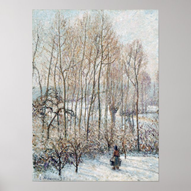 Affiche Camille Pissarro Soleil matinal sur la neige (Devant)