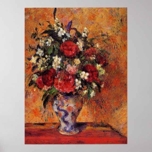 Affiche Camille Pissarro - Vase de fleurs (Devant)