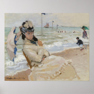 Affiche Camille sur la plage à Trouville (1870)