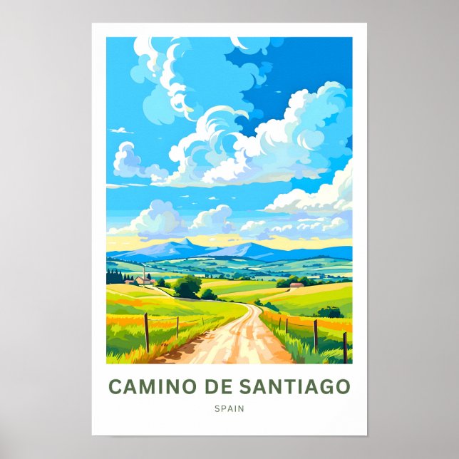 Affiche Camino De Santiago Espagne Imprimer Voyage (Devant)