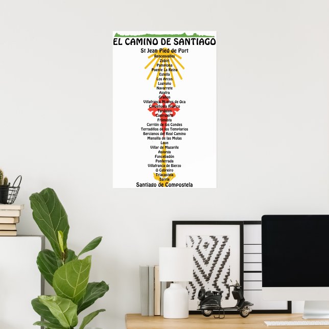 Affiche Camino de Santiago Le chemin de saint Jacques 0312 (Bureau à domicile)