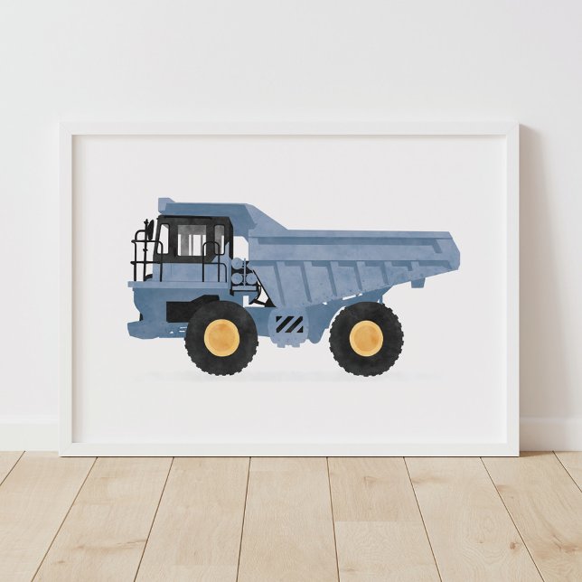 Affiche Camion à benne bleue de construction décor (Créateur téléchargé)