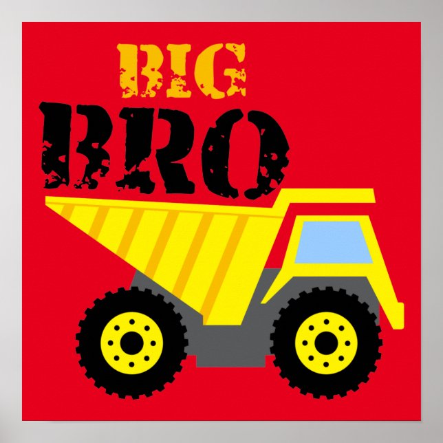 Affiche Camion à benne jaune Big Bro Construction (Devant)