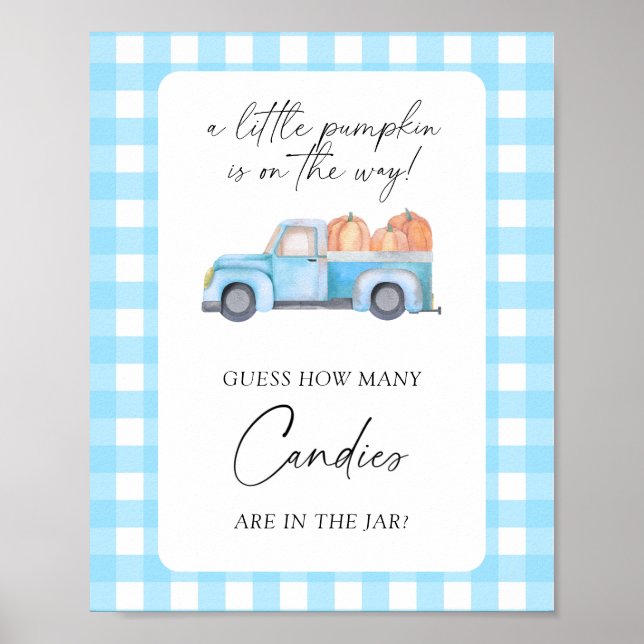 Affiche Camion citrouille - devinez combien de bonbons Pos (Devant)